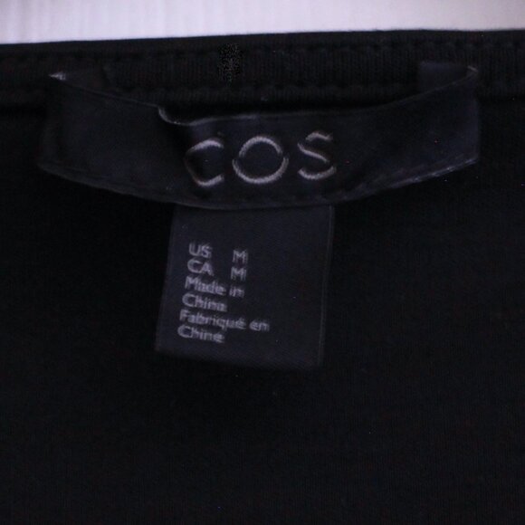 COS Oversized 100% Cotton Black V-Neck Relaxed Dress - Picture 5 of 10